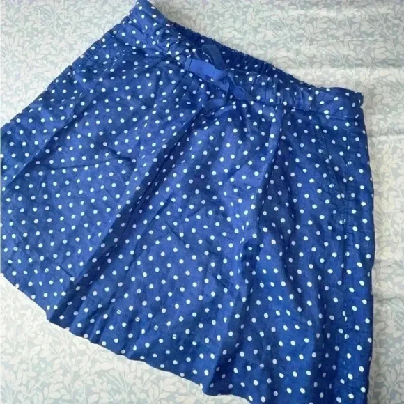J. Crew Blue & White 100% Linen polka dot high-waisted lined skirt  SIZE 8 - Picture 9 of 12